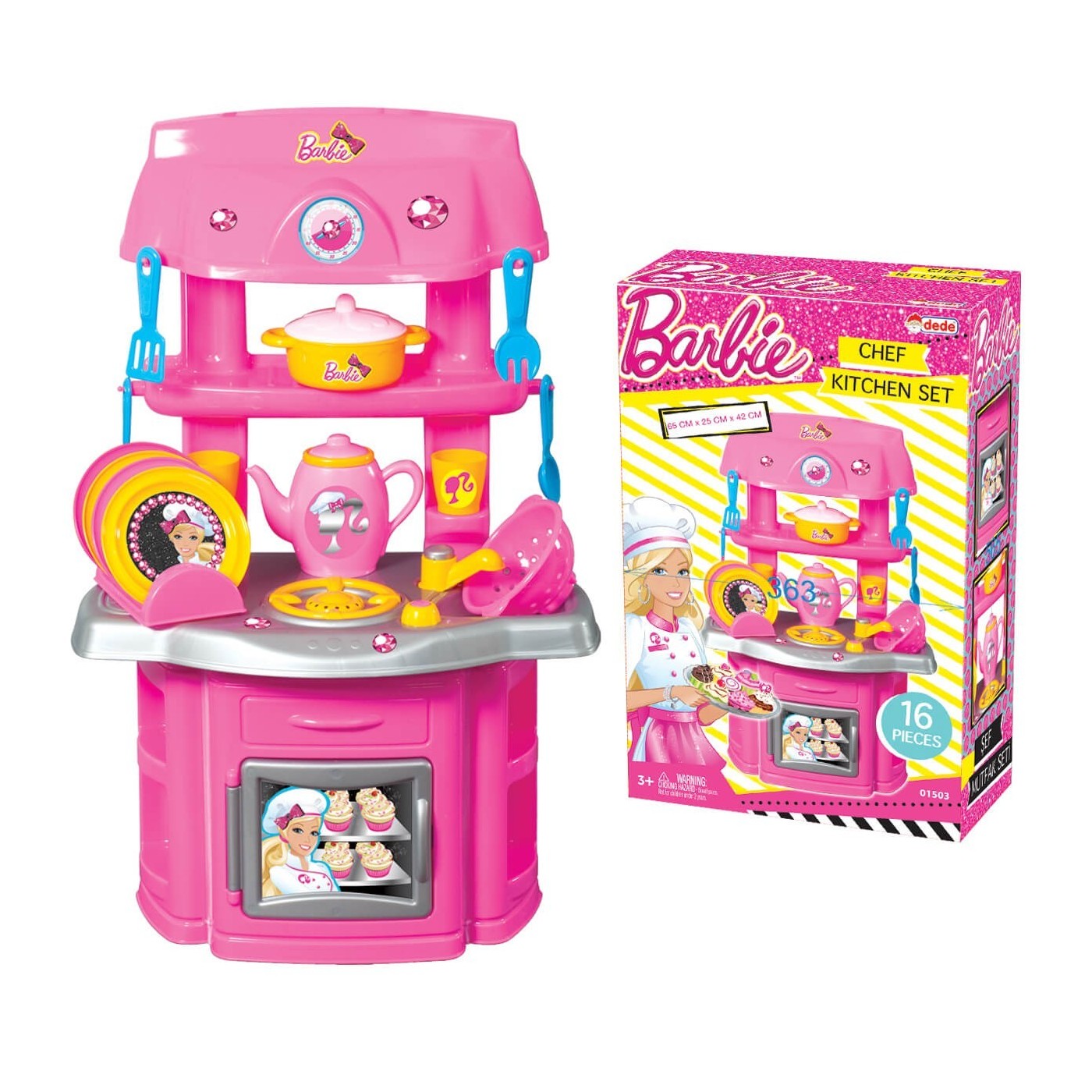 Dede Κουζίνα Barbie Chef Με 16 Αξεσουάρ (01503)