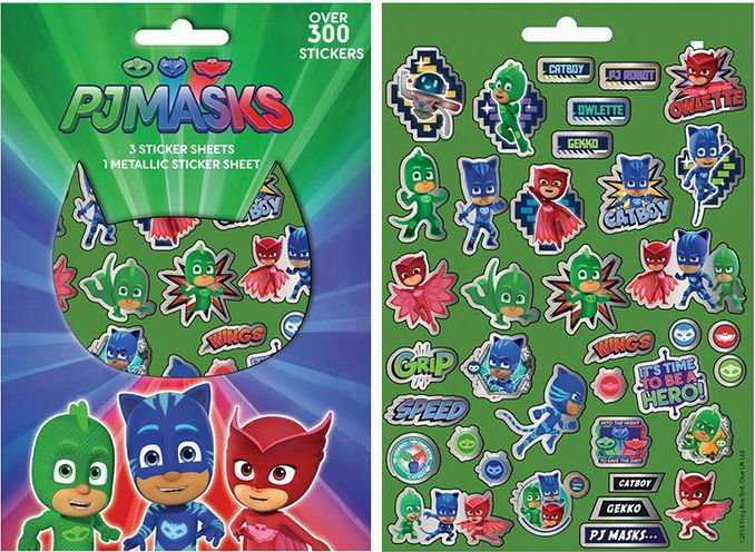 Αυτοκόλλητα 300τεμ Μπλοκ 14, 5χ21, 5εκ Pj Masks .