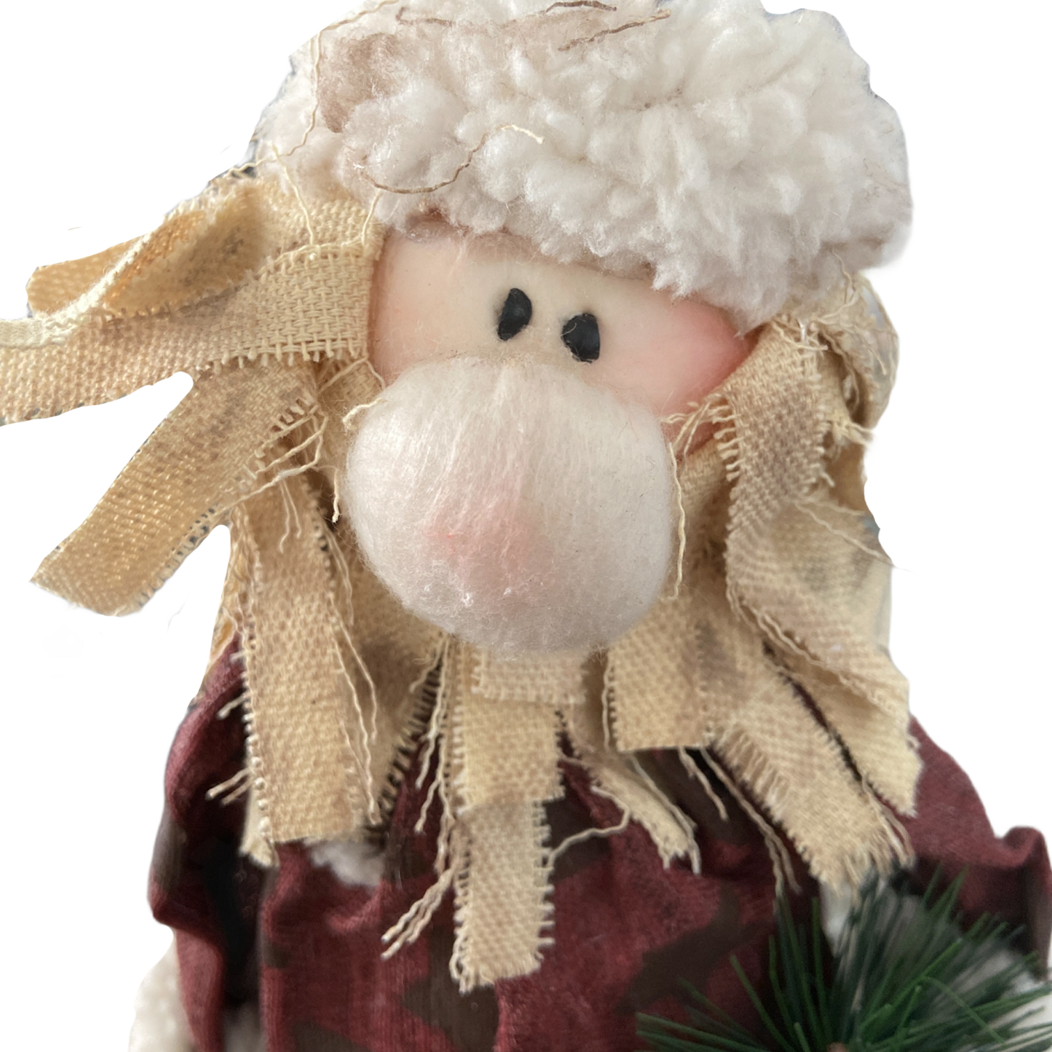 Χριστουγεννιάτικη Διακοσμητική Φιγούρα Άη Βασίλης Καθιστός Παλτό Αστέρια 15x8x50cm