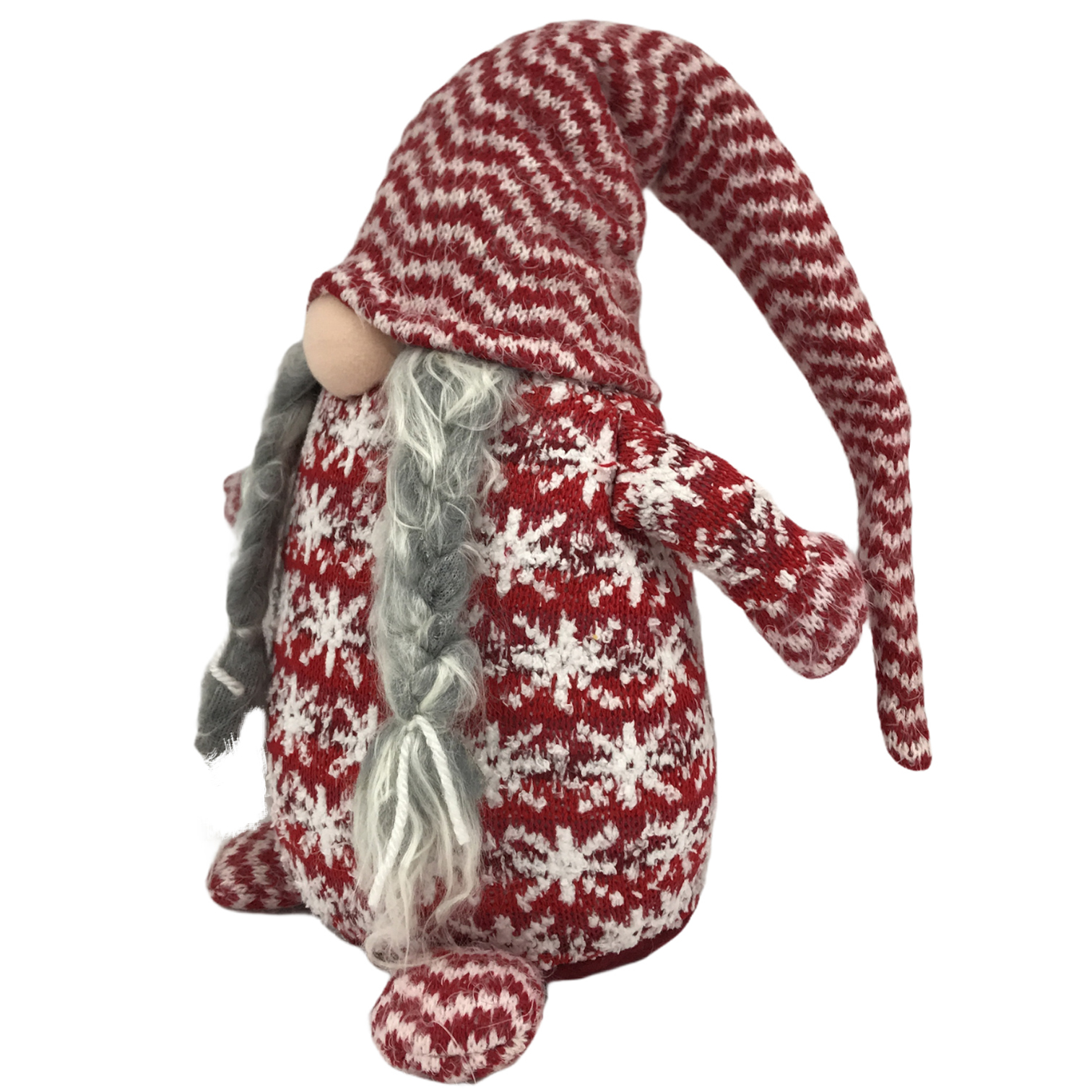 Χριστουγεννιάτικη Διακοσμητική Φιγούρα Άη Βασίλης Gnome Κόκκινος Ζακάρ Ένδυση 30cm