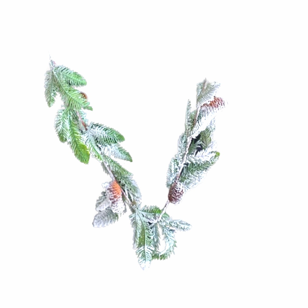 Χριστουγεννιάτικη Διακοσμητική Γιρλάντα Χιονισμένη Με Κουκουνάρια 140cm