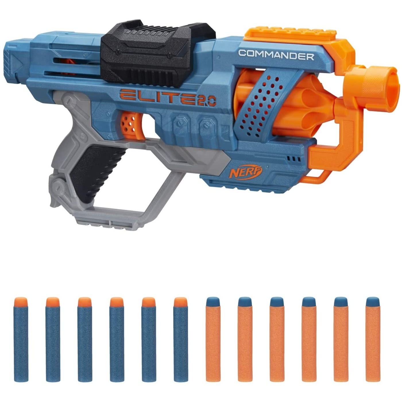 Hasbro Nerf Elite 2.0 Commander Rd-6 Blaster, 12 Official Nerf Darts (E9485)