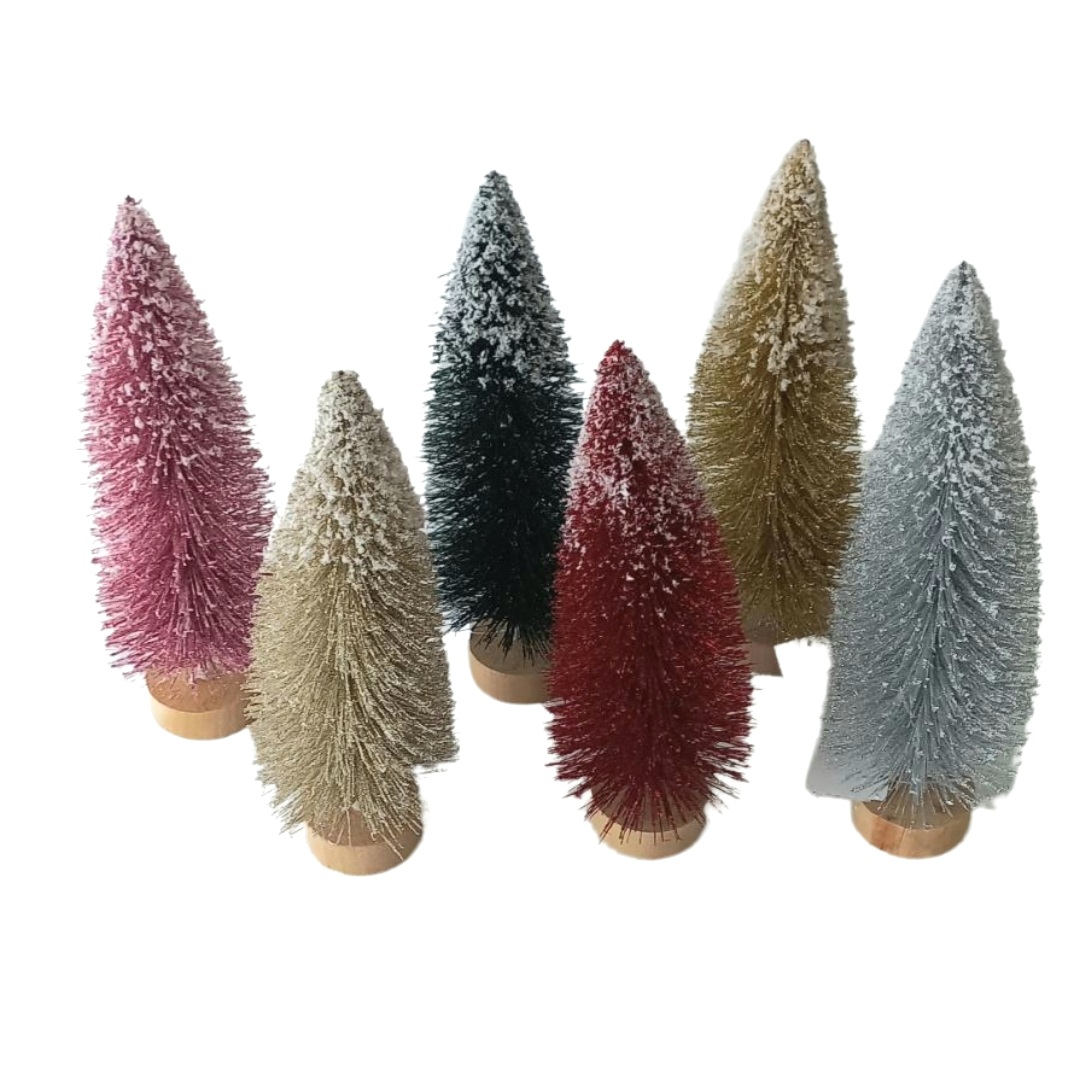 Χριστουγεννιάτικα Διακοσμητικά Δεντράκια Χιονισμένα  Διάφορ;α ΔΧρώματα 28cm