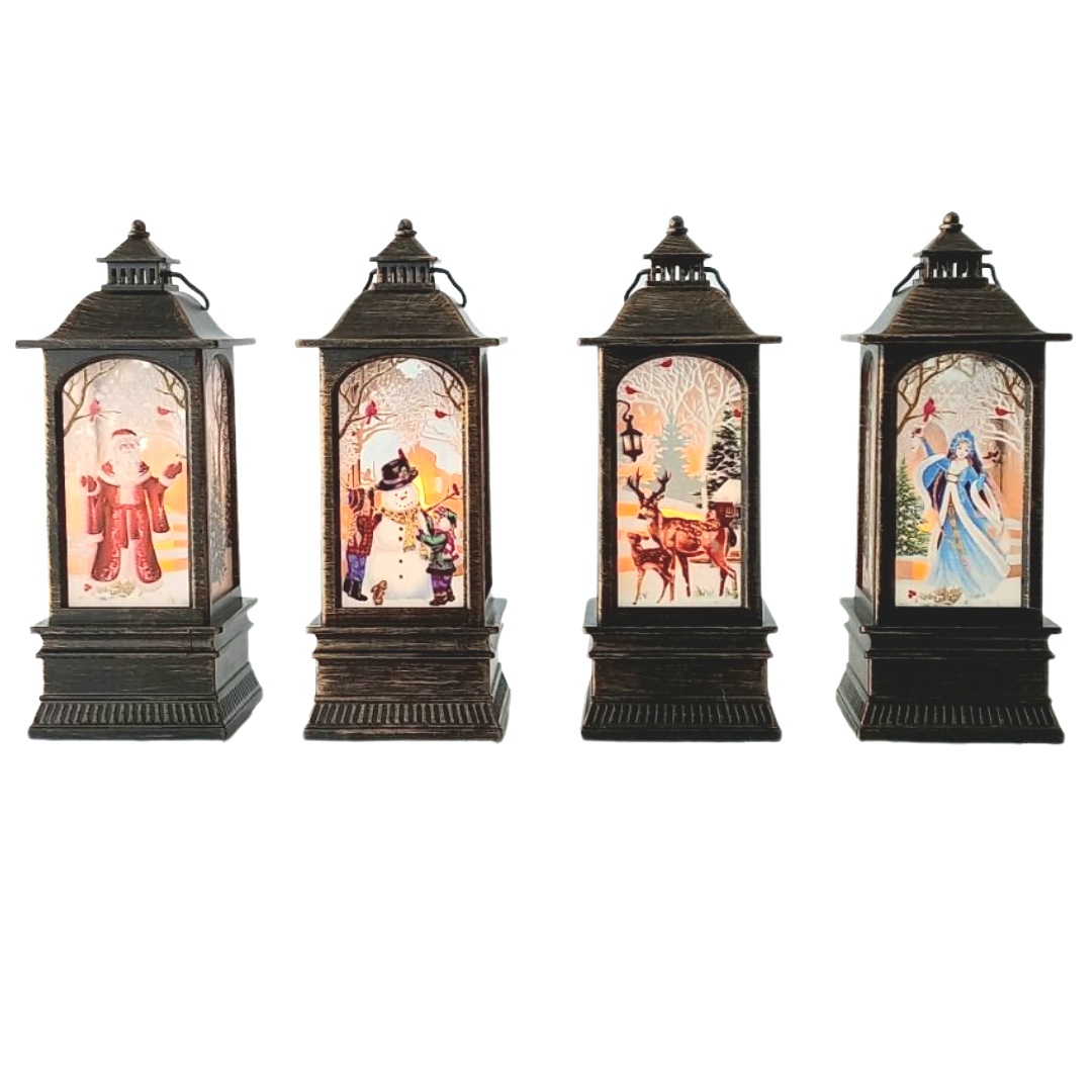 ΧΡΣ Διακοσμητικό Φανάρι Μπρονζε 4 Σχέδια Φωτιζόμενο 5,4x5,4x13cm