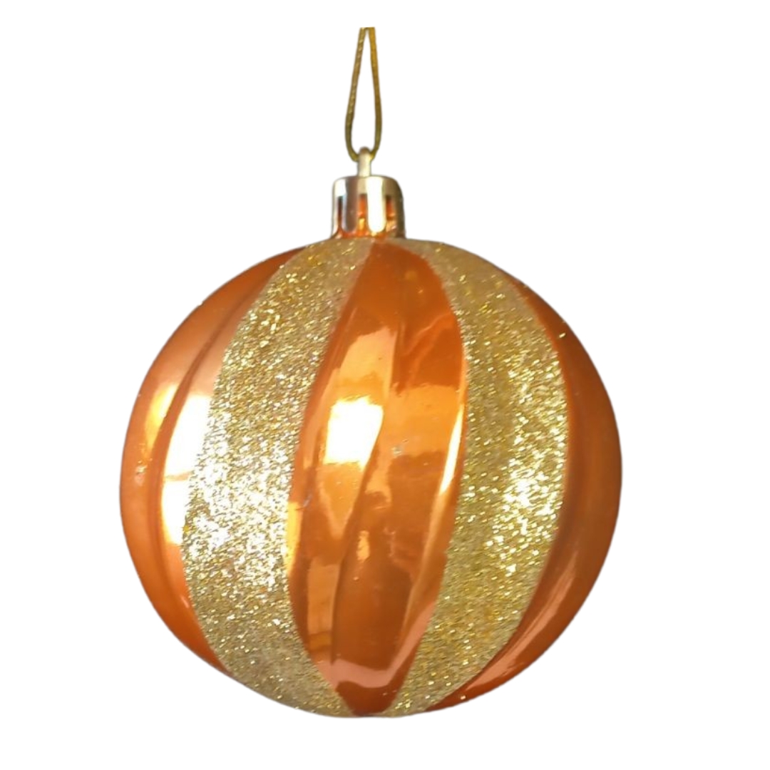 Χριστουγεννιάτικες Μπάλες Σετ Χρυσές-Μπρονζέ Γυαλιστερές Glitter Σχέδια 4-8cm 40τμχ