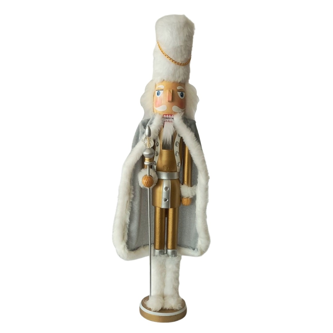 Χριστουγεννιάτικος Διακοσμητικός Στρατιώτης Λευκή-Χρυσή-Ασημί Στολή 4 Σχέδια 50cm