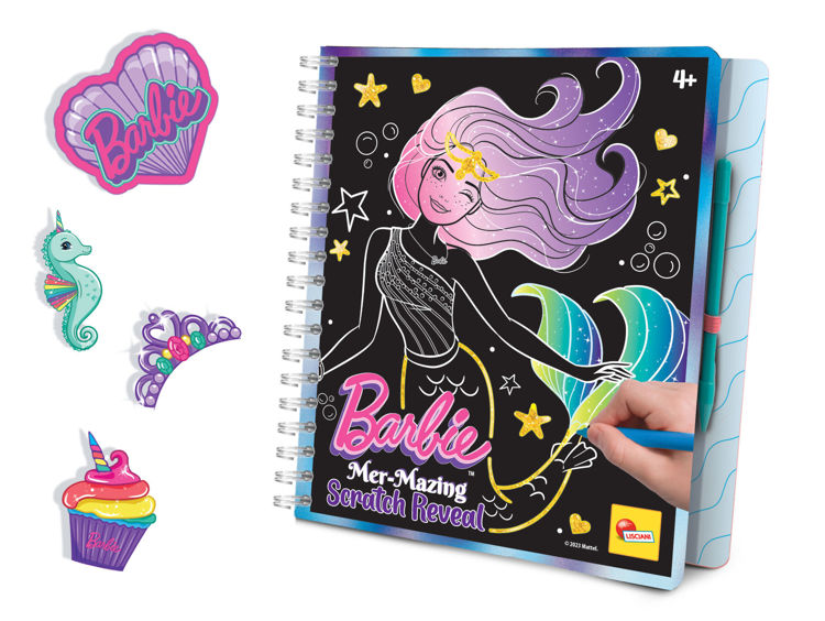 Lisciani Barbie Sketch Book Mer-Mazing Scratch Reveal (17.12327)