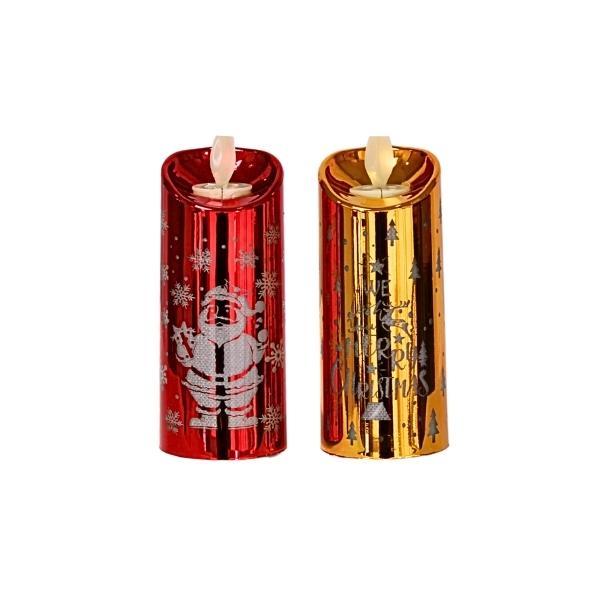 Χριστουγεννιάτικο Κερί Led Με Παραστάσεις 2 Σχέδια 5x5x11cm