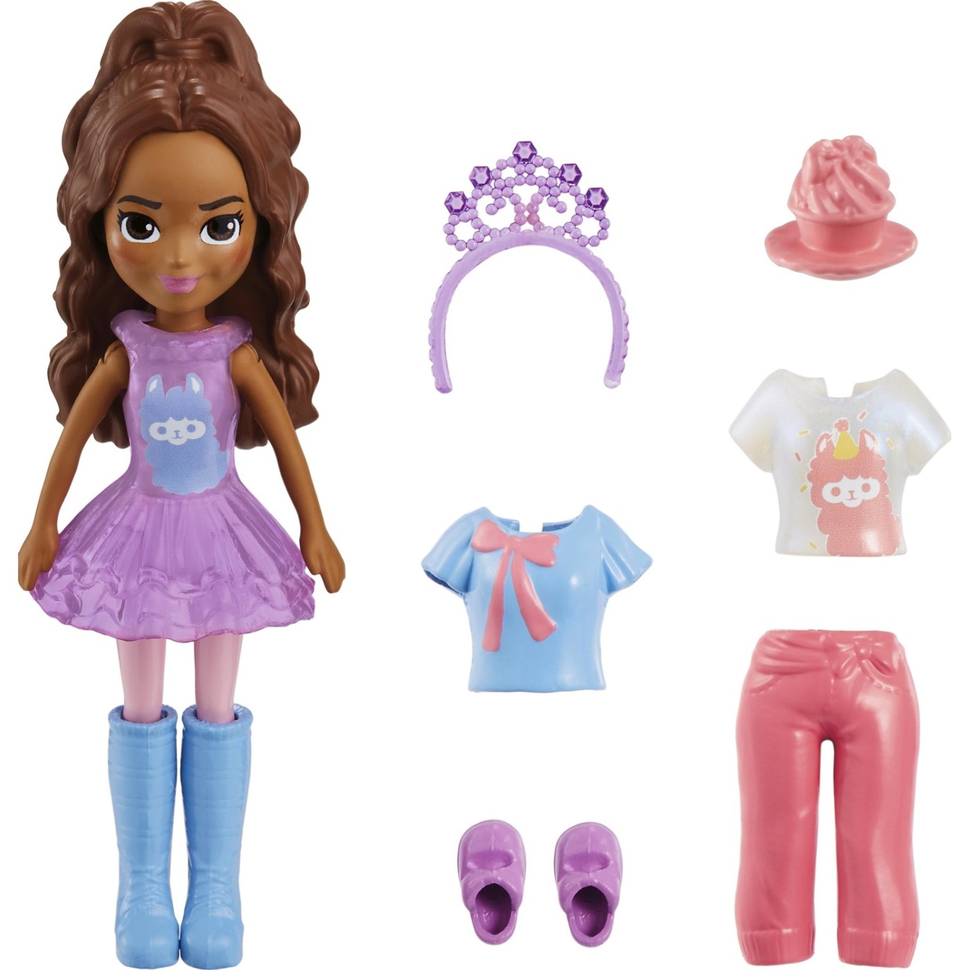 Mattel Polly Pocket Κούκλα με Αξεσουάρ Mini Pack Καφέ Μαλλιά (HNF50/HKV85)