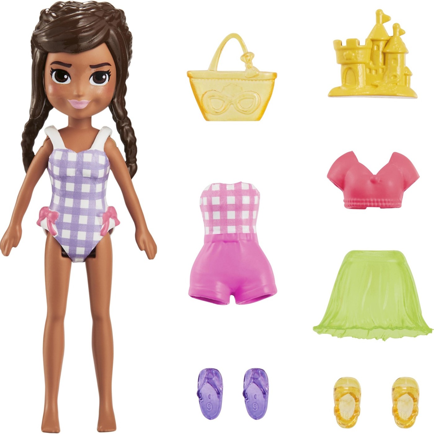 Mattel Polly Pocket Κούκλα με Αξεσουάρ Mini Pack Καστανά Μαλλιά (HNF50/HKV86)