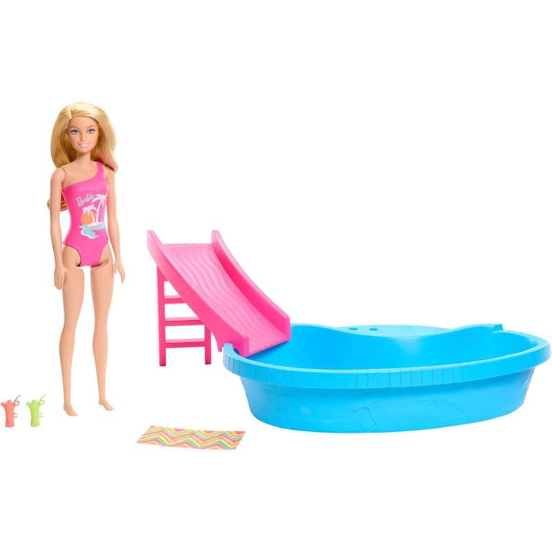 Mattel Barbie Κούκλα Με Πισίνα (HRJ74)