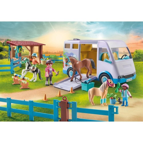 Playmobil Horses Of Waterfall - Μαθήματα Ιππασίας Με Όχημα Μεταφοράς Αλόγων (71493)