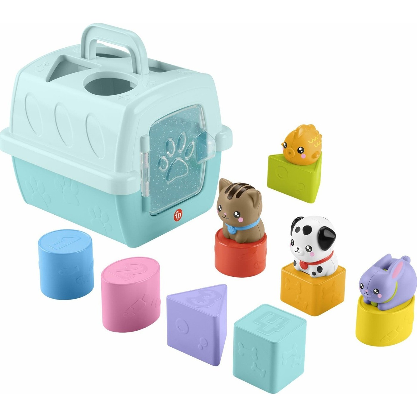 Fisher Price Pets Βαλιτσάκι Μεταφοράς Κατοικιδίου με Ζωάκια και Σχήματα (HTW93)