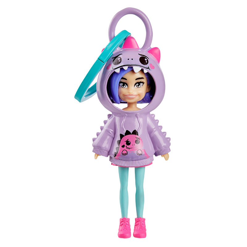 Mattel Polly Pocket Κούκλα με φουτεράκι Δεινοσαυράκι (HKV98/HRD62)