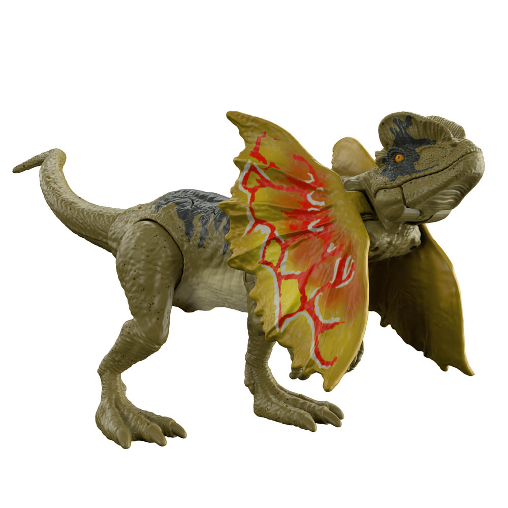 Mattel Jurassic World Βασική Φιγούρα Δεινόσαυρου Με Σπαστά Μέλη Dilophosaurus (HLN63/HTK65)