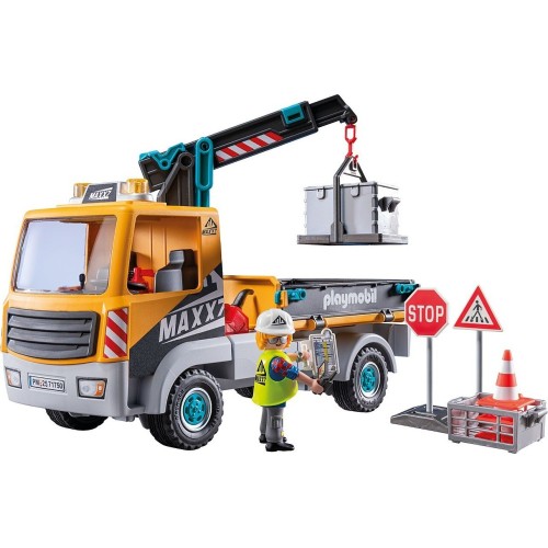 Playmobil Action Heroes Φορτηγό Με Γερανό (71750)