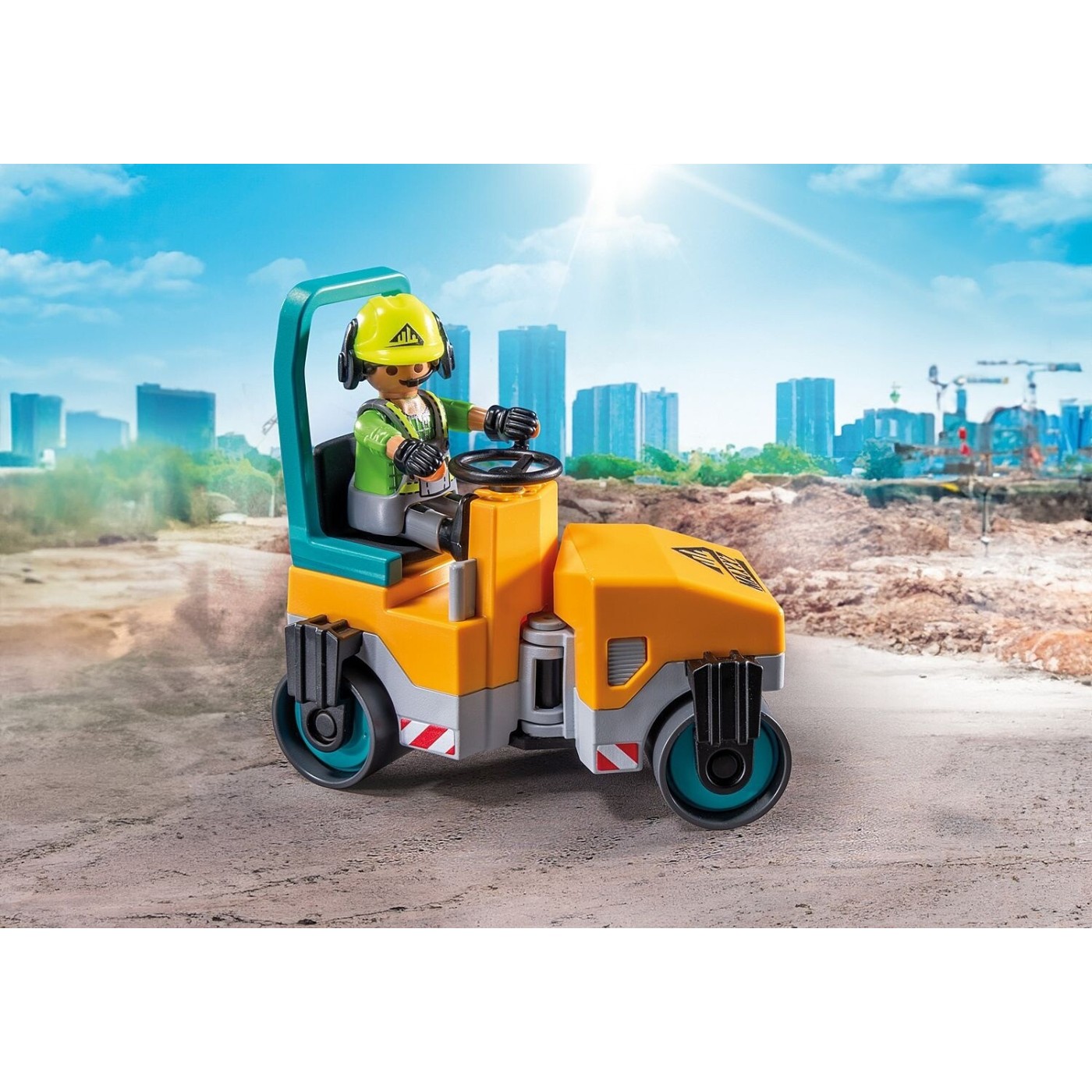 Playmobil Action Heroes Οδοστρωτήρας Και Εργάτες (71751)