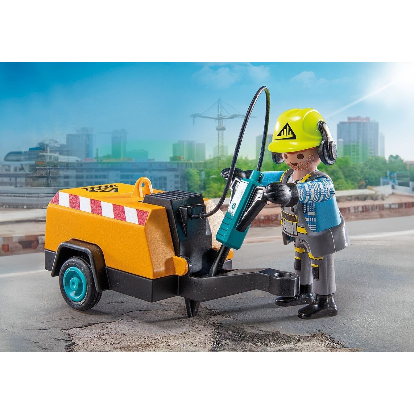 Playmobil Action Heroes Εργάτης Με Κομπρεσέρ (71752)