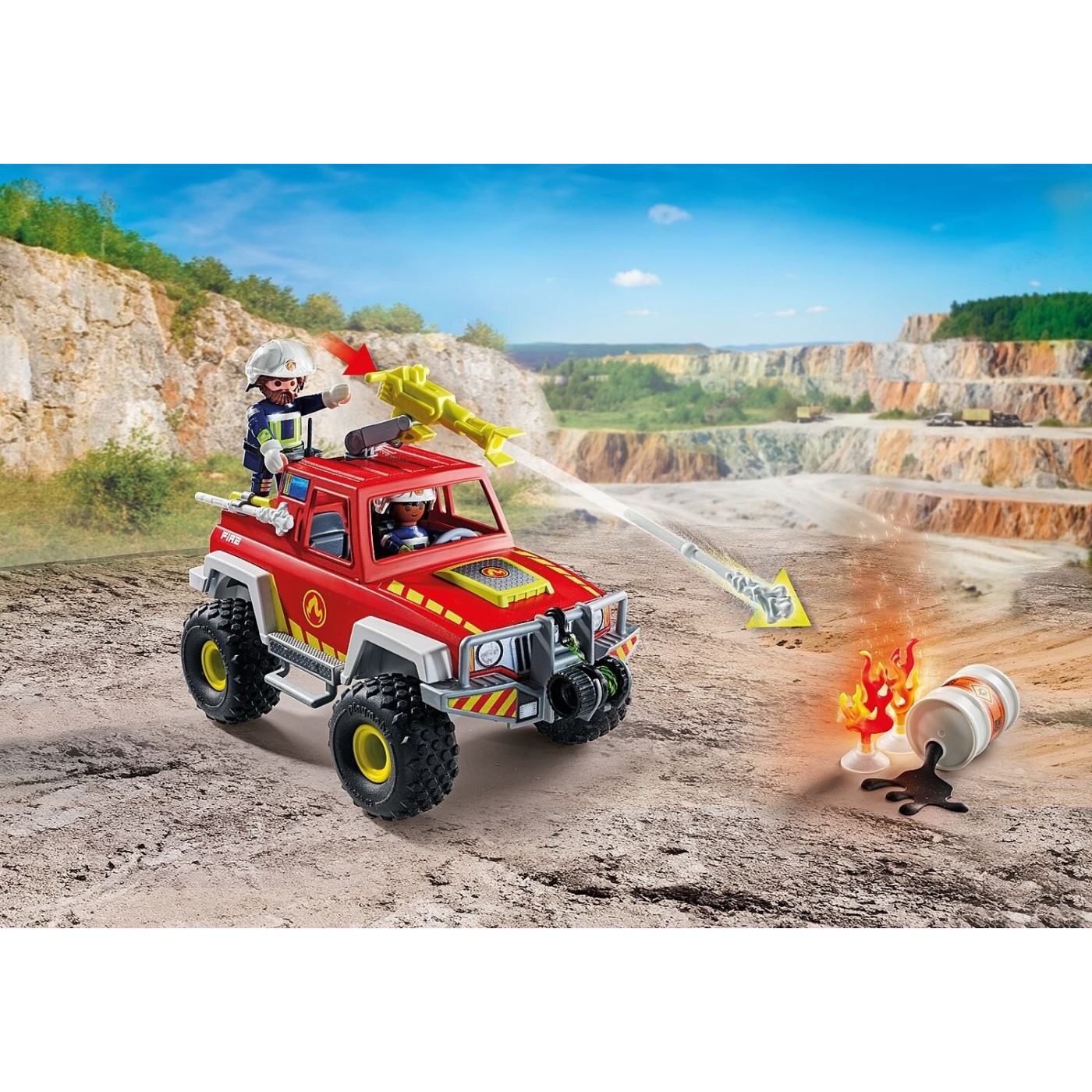 Playmobil Action Heroes Πυροσβεστικό Όχημα 4x4 (71824)