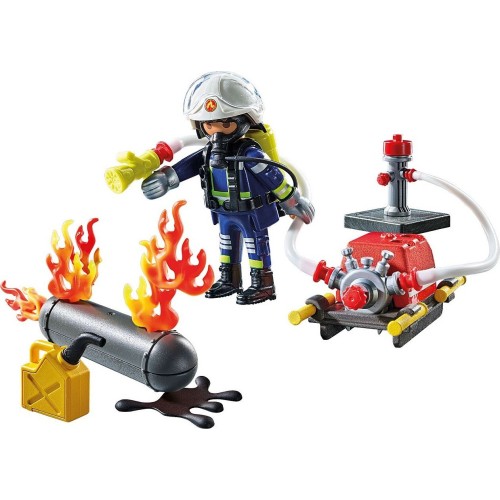 Playmobil Action Heroes Πυροσβέστης Με Αντλία Νερού (71826)