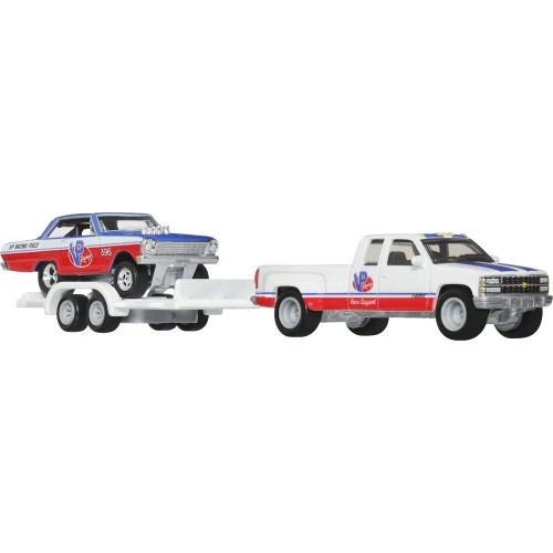 Mattel Hot Wheels - Νταλίκα Με Αυτοκινητάκι, \'63 Chevy Nova/\'88 Chevy Silverado 3500 (FLF56/HRV42)
