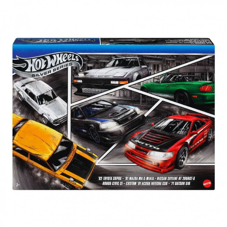 Hot Wheels Silver Series Σετ με 6 Αυτοκινητάκια Die-Cast Streets of Japan (JBY77)