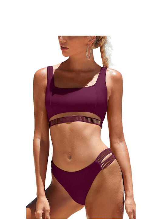 Μαγιό Μπικίνι Surf top & Κορδόνι Μπορντώ Size s