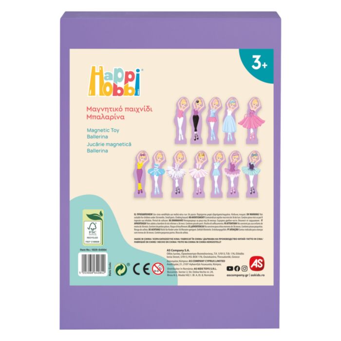 HappiHobbi Magnet Sweet Ballerina Dress-Up 35 Εκπαιδευτικοί Ξύλινοι Μαγνήτες (1029-64084)