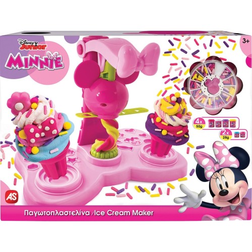 AS Πλαστελίνη Disney Minnie Παγωτοπλαστελίνα Με 6 Βαζάκια-Καπάκια Καλουπάκια 256g & Sprinkles (1045-03617)