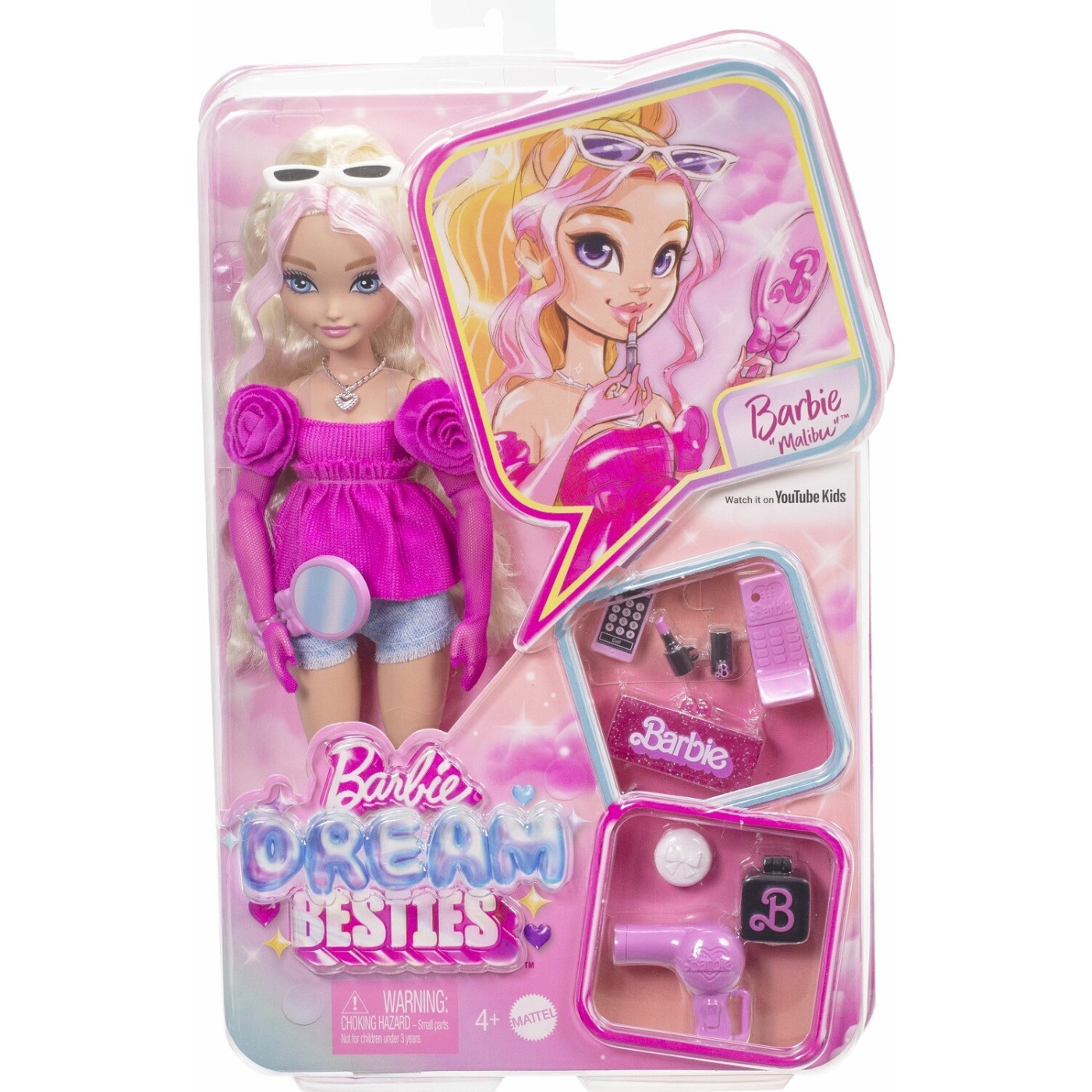 Barbie Dream Besties Κούκλα Barbie Malibu με Αξεσουάρ (HYC21)