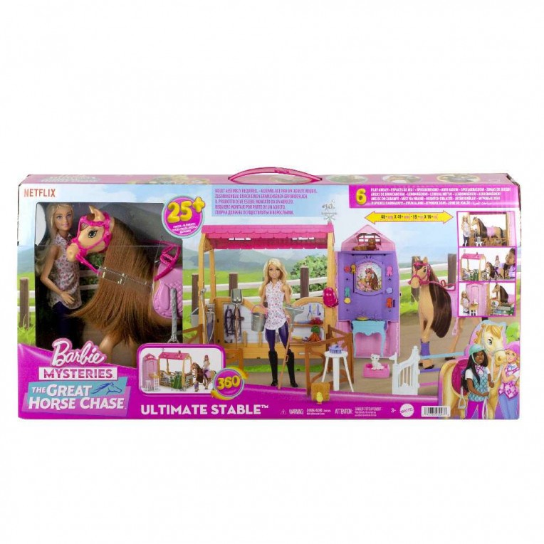 Barbie Mysteries The Great Horse Chase Σετ Παιχνιδιού Στάβλος (HXJ44)