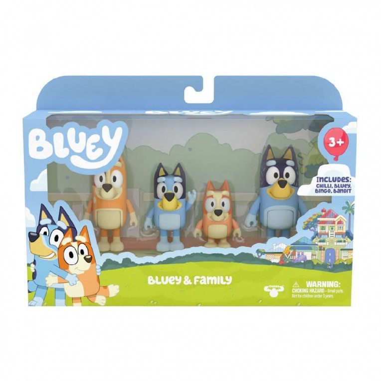 Bluey Σετ με 4 Φιγούρες Bluey & Family (13009)