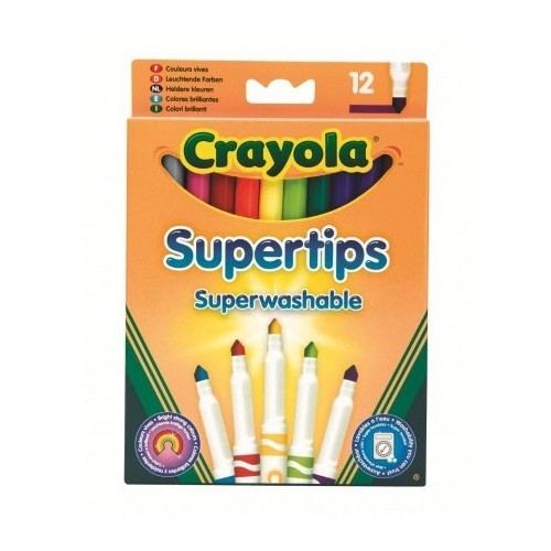 Crayola 12 Μαρκαδόροι Λεπτοί Πλενόμενοι (7509)