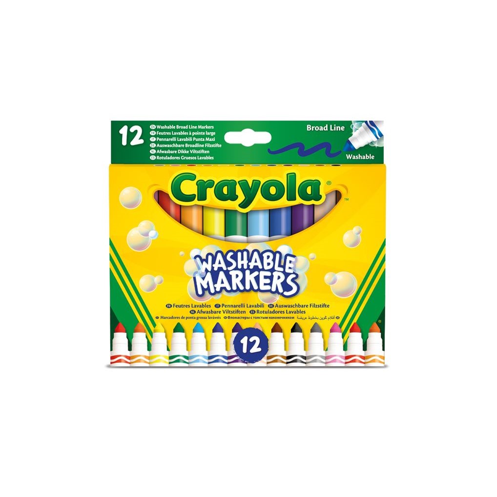 Crayola 12 Μαρκαδόροι Χονδροί Washable (58-8340)