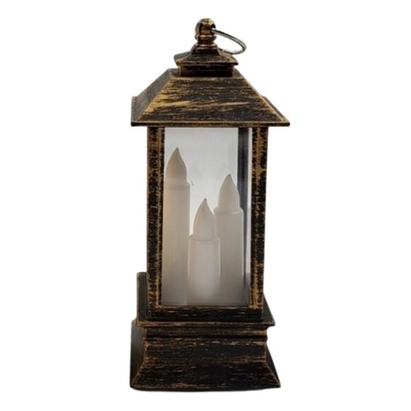 Διακοσμητικό Φανάρι Με 3 Κεριά Led 12,5x5,5x5,5cm