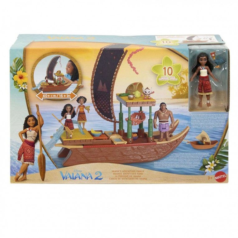 Disney Vaiana 2 Κανό της Βαϊάνα με Μίνι Κούκλα Βαϊάνα Σετ Παιχνιδιού - 6 Σχέδια (JBT78)