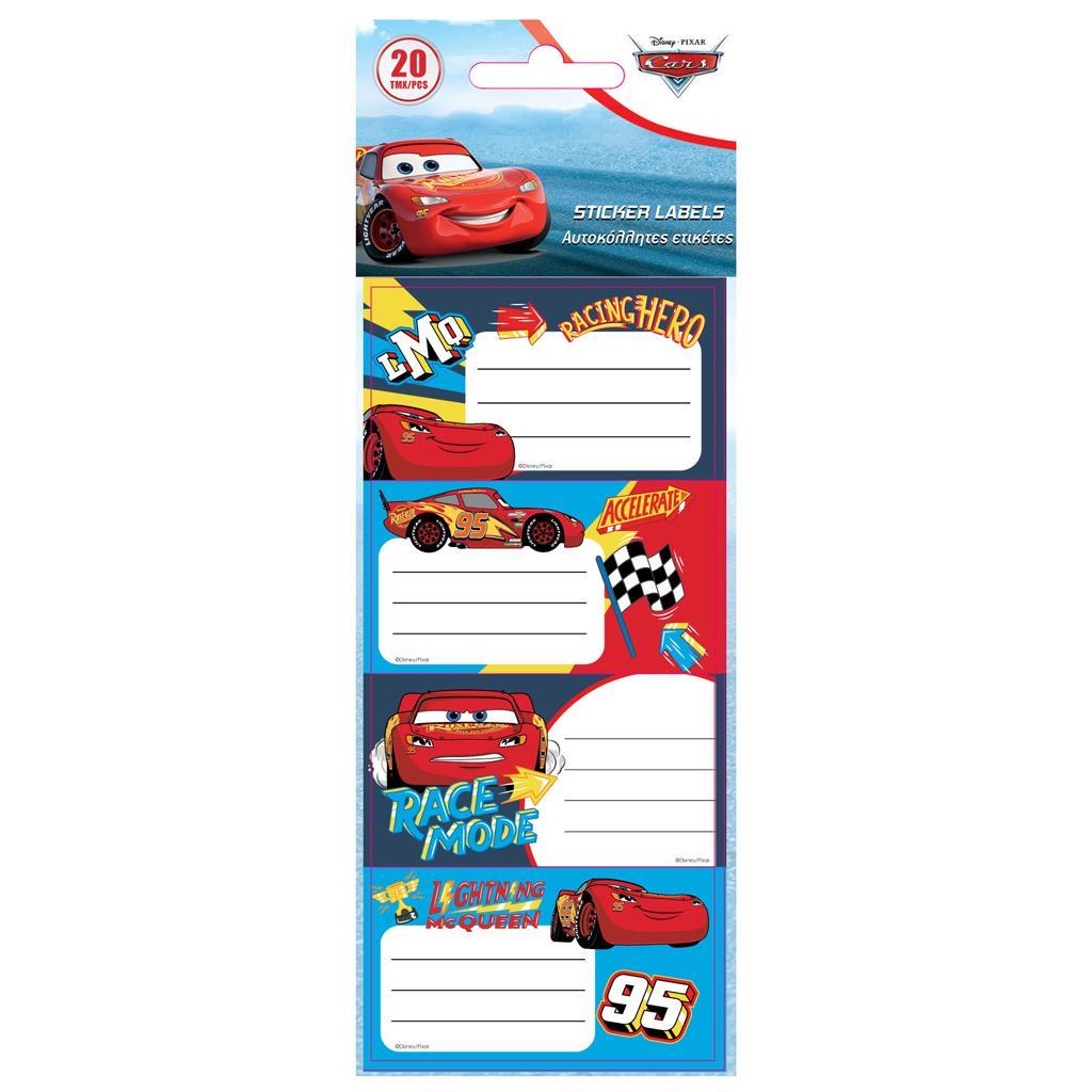 Ετικέτες Αυτοκόλλητες Disney Cars 20 Τμχ. 5 Φύλλα (000563182)