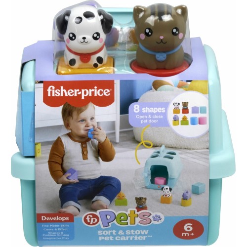 Fisher Price Pets Βαλιτσάκι Μεταφοράς Κατοικιδίου με Ζωάκια και Σχήματα (HTW93)