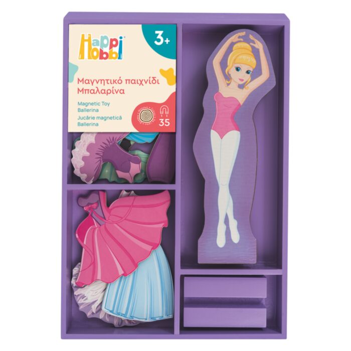 HappiHobbi Magnet Sweet Ballerina Dress-Up 35 Εκπαιδευτικοί Ξύλινοι Μαγνήτες (1029-64084)