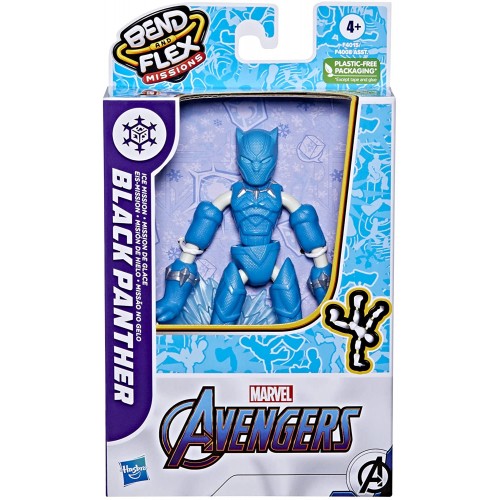 Hasbro Avengers Marvel Bend And Flex Φιγούρα Δράσης 15 εκ. - Black Panther Ice Mission (F4008/F4015)