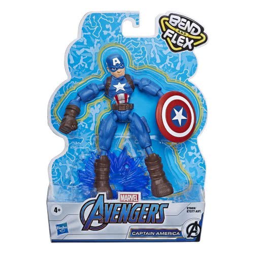 Hasbro Marvel Avengers Bend & Flex Φιγούρα Δράσης 15εκ. - Captain America (E7377/E7869)