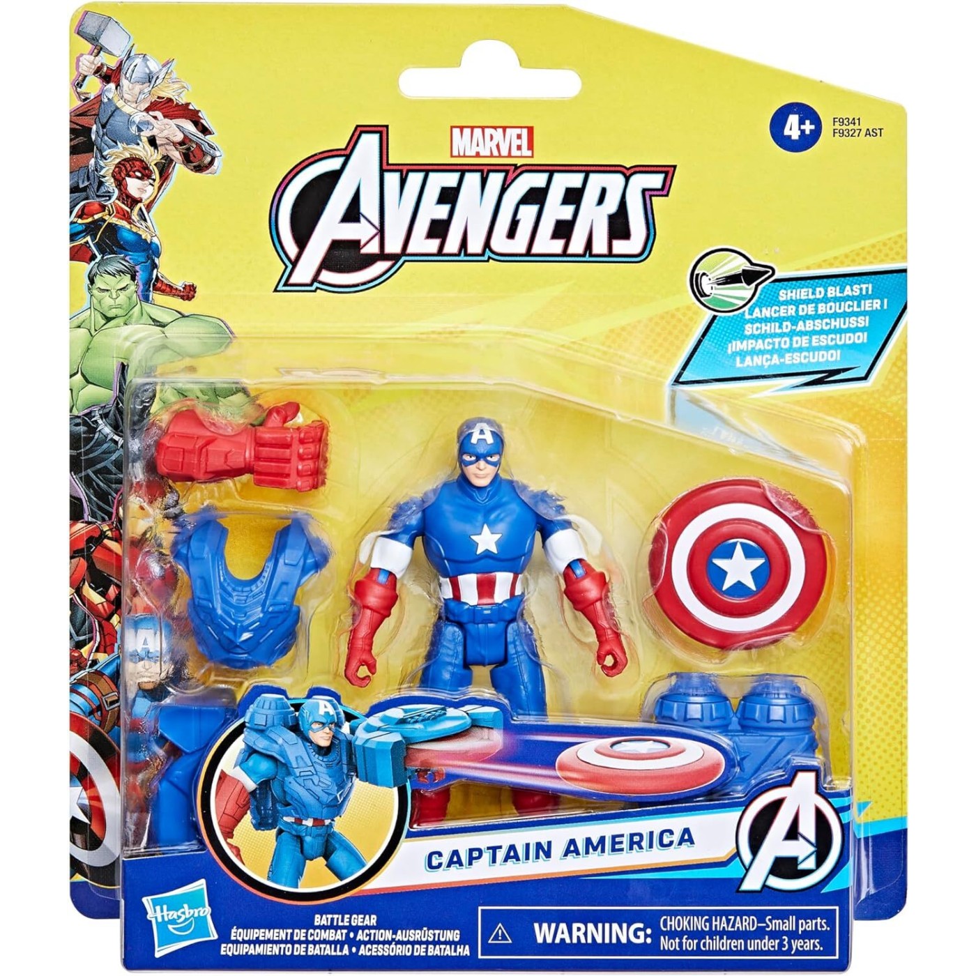 Hasbro Marvel Avengers Epic Hero Series Battle Gear Captain America 10cm (F9327/F9341)