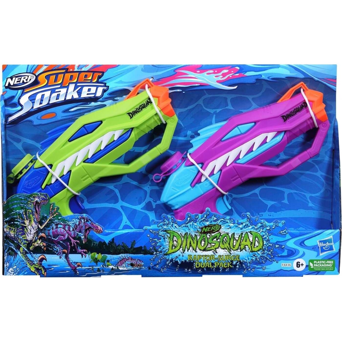 Hasbro Nerf Dinosquad Super Soaker Raptor-Surge Dual Pack (F8436)