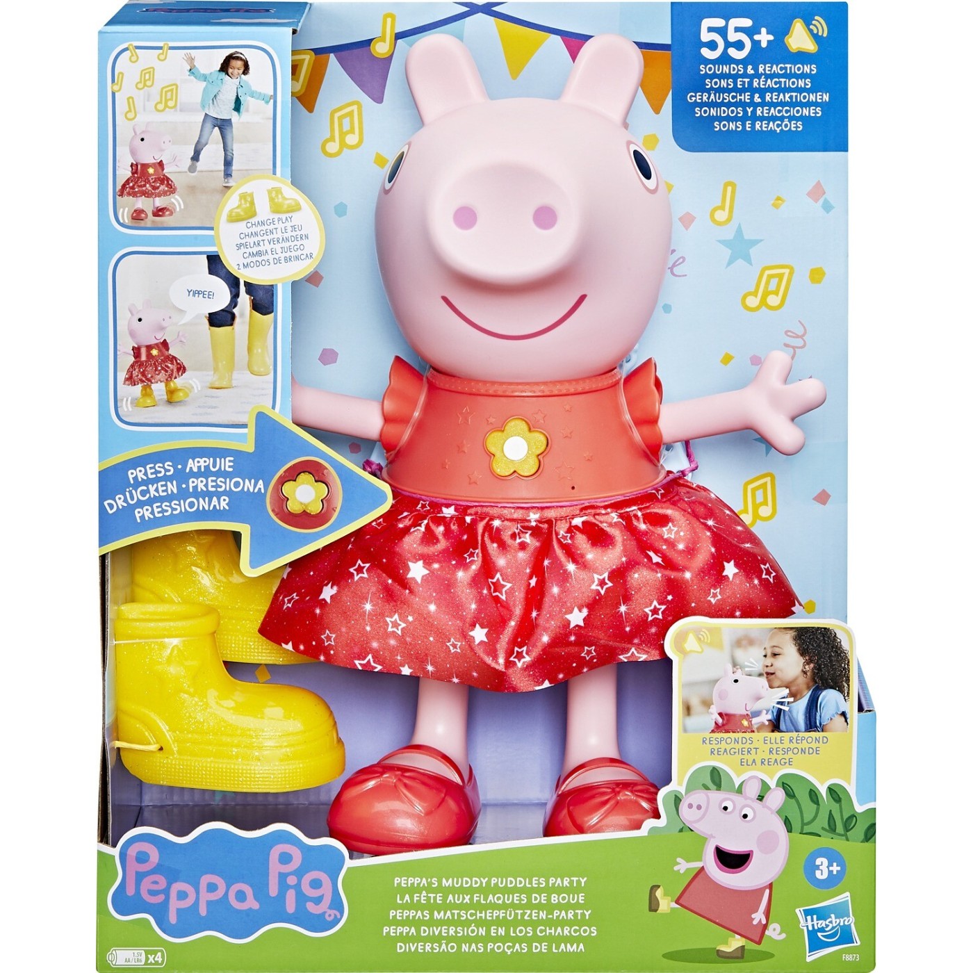 Hasbro Peppa Pig Peppas Muddy Puddles Party Musical Dancing Διαδραστική Κούκλα (F8873)