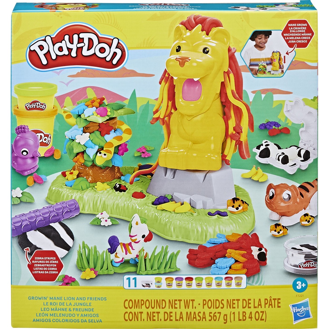 Hasbro Play-Doh Growin Mane Lion And Friends (F7221)