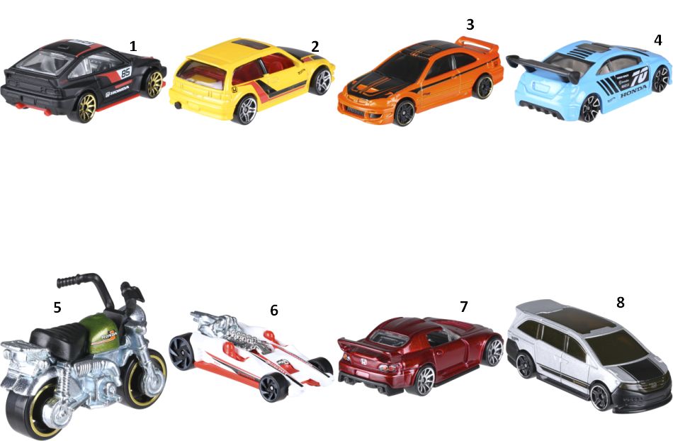 Hot Wheels Honda Αυτοκινητάκια-8 Σχέδια (FKD22)