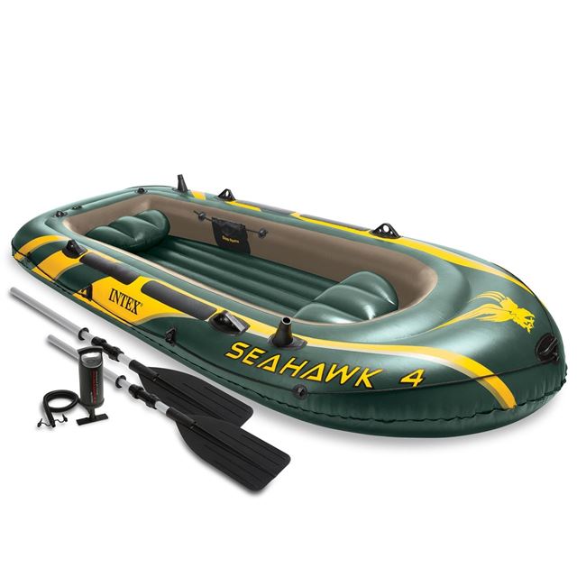 Intex Φουσκωτή Βάρκα Seahawk 4 Ατόμων 3,51x1,45x0,48m Με Κουπιά & Τρόμπα (68351)