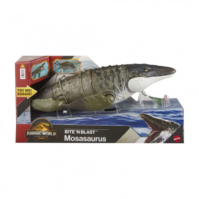 Jurassic World Rebirth Bite N Blast Μοσάσαυρος Φιγούρα Δεινοσαύρου με Λειτουργία Κίνησης και Ήχους (JCH00)