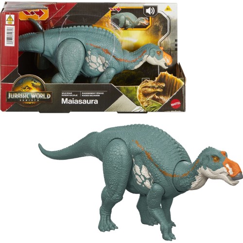 Jurassic World Rebirth Wild Roar Δεινόσαυρος Φιγούρα με Σπαστά Μέλη, Λειτουργία Επίθεσης και Ήχους Maiasaura  (JGB87/JGC82)