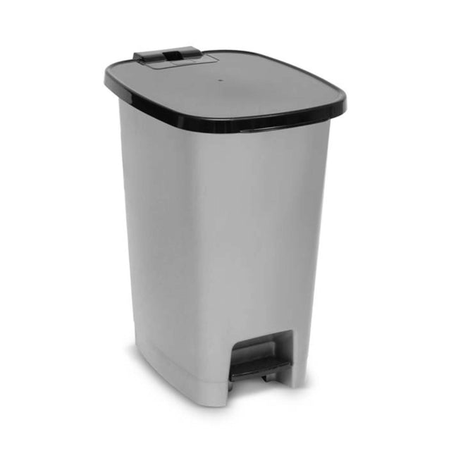 Κάδος Απορριμμάτων Πεντάλ 15Lit Πλαστικό Ασημί (TnS 32-800-2031)